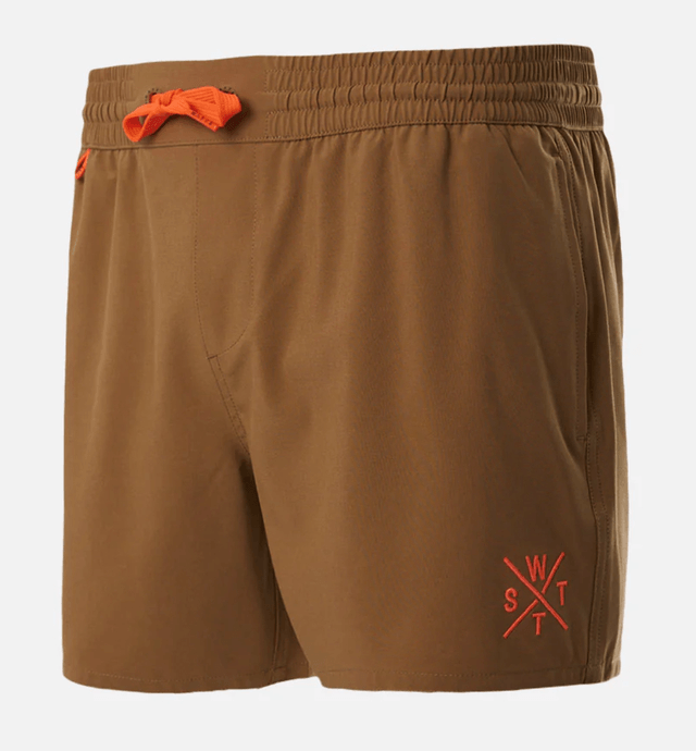 SHORT DE BAIN WATTS RCOOLZ - MARRON TABAC