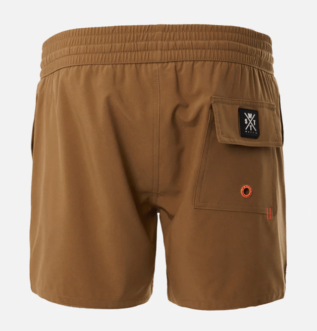 SHORT DE BAIN WATTS RCOOLZ - MARRON TABAC